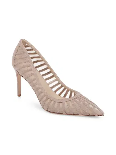 L'Agence Women's Lenox 90MM Suede-Mesh Pumps - Cappuccino Suede - Size 9 | Thumbnail 2 L'Agence Women's Lenox 90MM Suede-Mesh Pumps - Cappuccino Suede - Size 9 | Thumbnail 2
