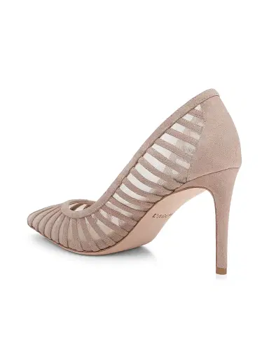 L'Agence Women's Lenox 90MM Suede-Mesh Pumps - Cappuccino Suede - Size 9 | Thumbnail 3 L'Agence Women's Lenox 90MM Suede-Mesh Pumps - Cappuccino Suede - Size 9 | Thumbnail 3