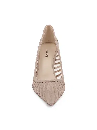 L'Agence Women's Lenox 90MM Suede-Mesh Pumps - Cappuccino Suede - Size 9 | Thumbnail 4 L'Agence Women's Lenox 90MM Suede-Mesh Pumps - Cappuccino Suede - Size 9 | Thumbnail 4
