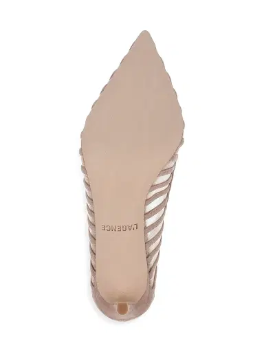 L'Agence Women's Lenox 90MM Suede-Mesh Pumps - Cappuccino Suede - Size 9 | Thumbnail 6 L'Agence Women's Lenox 90MM Suede-Mesh Pumps - Cappuccino Suede - Size 9 | Thumbnail 6