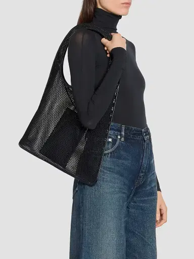 Alaïa Women's One Piece Mesh Hobo Bag - Black | Thumbnail 2