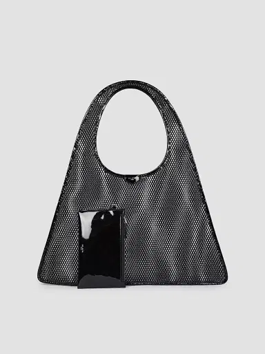 Alaïa Women's One Piece Mesh Hobo Bag - Black | Thumbnail 4