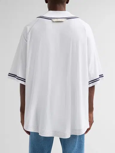 Jacquemus Men's The Baseball Cotton-Blend Shirt - White - Size XXL | Thumbnail 3