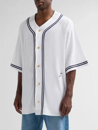 Jacquemus Men's The Baseball Cotton-Blend Shirt - White - Size XXL | Thumbnail 4