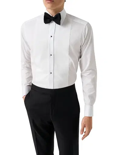 Eton Men's Dobby Stud-Front Slim-Fit Evening Shirt - White | Thumbnail 3 Eton Men's Dobby Stud-Front Slim-Fit Evening Shirt - White | Thumbnail 3