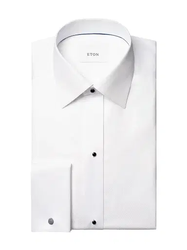 Eton Men's Dobby Stud-Front Slim-Fit Evening Shirt - White | Thumbnail 1 Eton Men's Dobby Stud-Front Slim-Fit Evening Shirt - White | Thumbnail 1