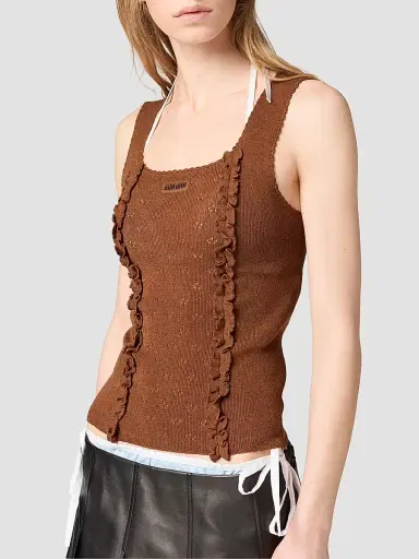 Miu Miu Women's Cashmere and Silk Top - Brown - Size 6 | Thumbnail 3 Miu Miu Women's Cashmere and Silk Top - Brown - Size 6 | Thumbnail 3