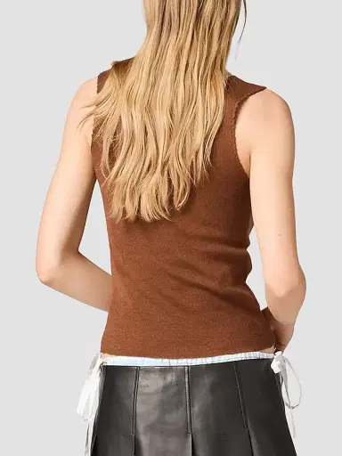 Miu Miu Women's Cashmere and Silk Top - Brown - Size 6 | Thumbnail 4 Miu Miu Women's Cashmere and Silk Top - Brown - Size 6 | Thumbnail 4