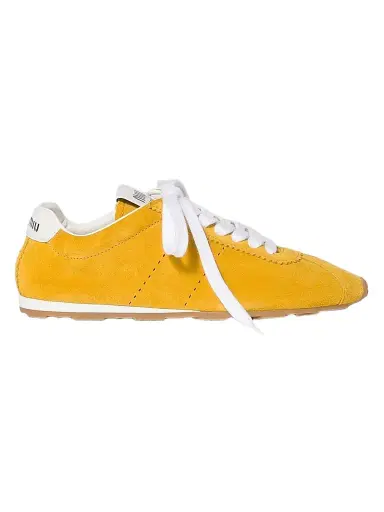 Miu Miu Women's Plume Suede Sneakers - Yellow | Thumbnail 1