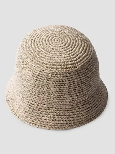 Prada Men's Crochet Bucket Hat - Beige Khaki - Size Medium | Thumbnail 2