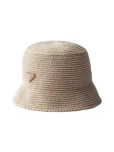 Prada Men's Crochet Bucket Hat - Beige Khaki - Size Medium | Thumbnail 1