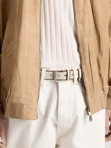 Prada Men's Leather Belt - Beige Khaki | Thumbnail 2