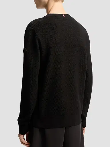 Moncler Men's Sweater in Cotton - Black - Size XXL | Thumbnail 3 Moncler Men's Sweater in Cotton - Black - Size XXL | Thumbnail 3