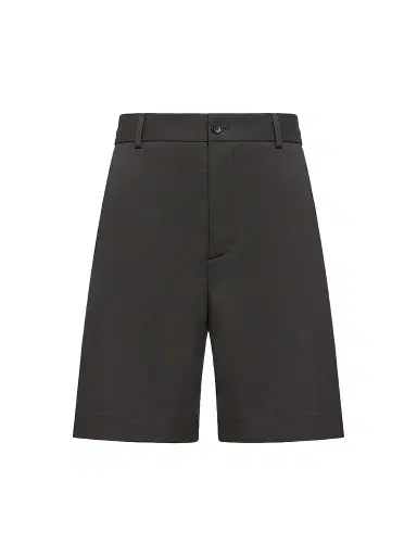 Moncler Men's Shorts in Wool Blend Gabardine - Black | Thumbnail 1 Moncler Men's Shorts in Wool Blend Gabardine - Black | Thumbnail 1