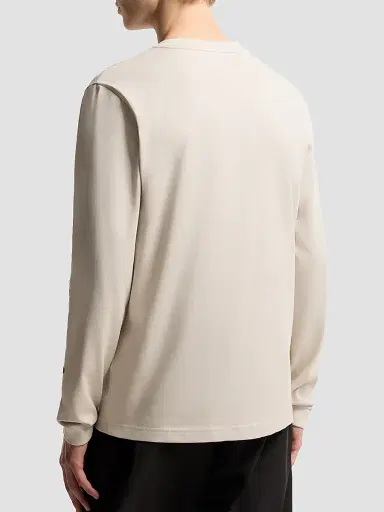 Moncler Men's Long Sleeve Crewneck T-Shirt in Cotton Jersey - White | Thumbnail 3