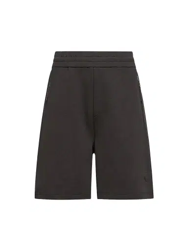 Moncler Men's Shorts in Interlock Cotton Blend - Black | Thumbnail 1 Moncler Men's Shorts in Interlock Cotton Blend - Black | Thumbnail 1
