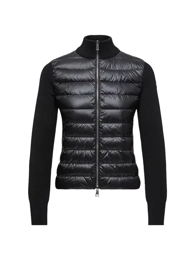 Women's Down-Filled Cardigan in Wool - Black