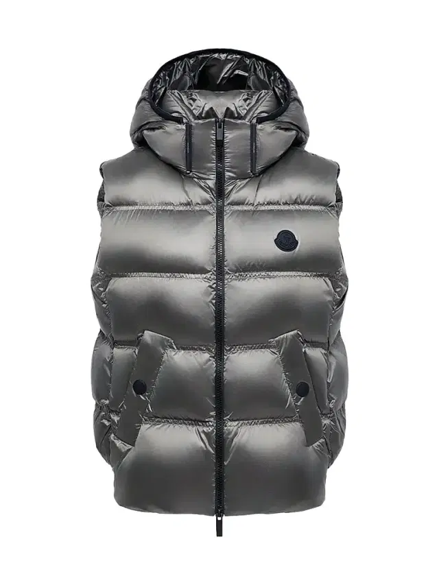 Moncler Women's Fluidite Puffer Vest with Hood - Silver