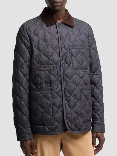 Moncler Men's Kryen Puffer Shacket in Denim - Dark Blue - Size XXL | Thumbnail 2