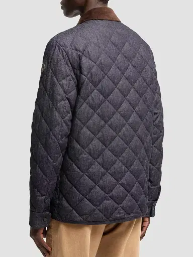 Moncler Men's Kryen Puffer Shacket in Denim - Dark Blue - Size XXL | Thumbnail 3