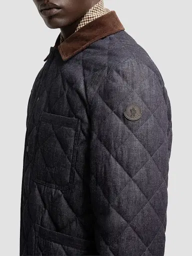 Moncler Men's Kryen Puffer Shacket in Denim - Dark Blue - Size XXL | Thumbnail 4