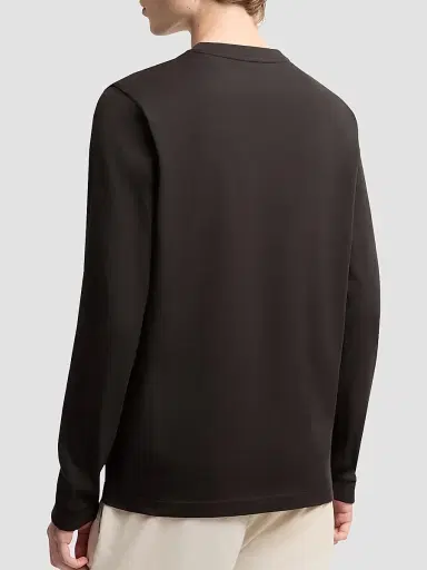 Moncler Men's Long Sleeve Crewneck T-Shirt in Cotton Jersey - Black - Size XXL | Thumbnail 3