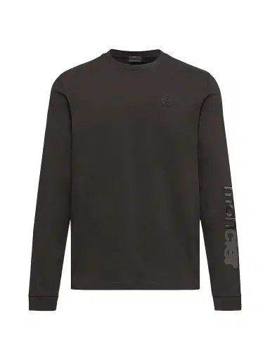 Moncler Men's Long Sleeve Crewneck T-Shirt in Cotton Jersey - Black - Size XXL | Thumbnail 1
