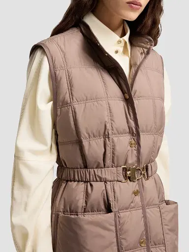 Moncler Women's Cygnette Long Puffer Vest - Brown - Size Large | Thumbnail 4 Moncler Women's Cygnette Long Puffer Vest - Brown - Size Large | Thumbnail 4