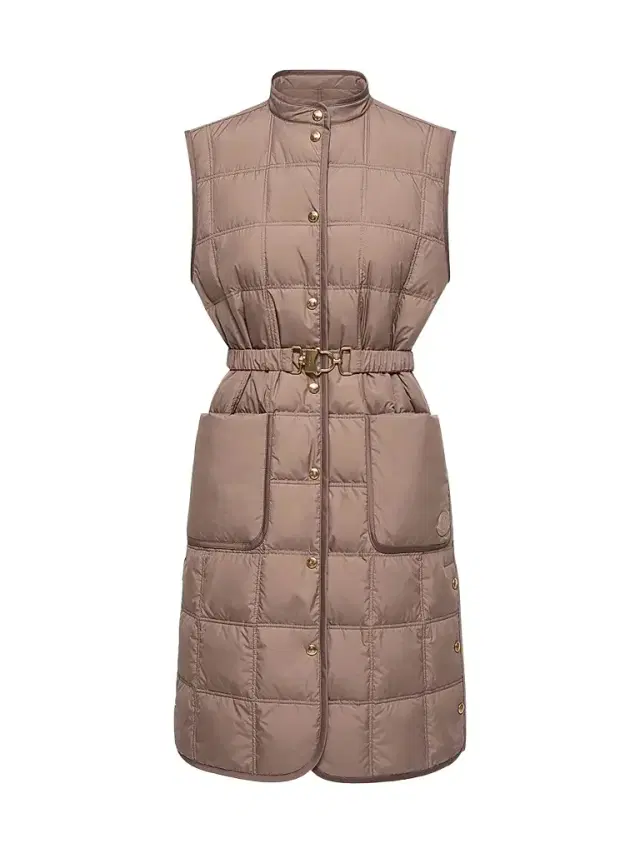 Moncler Women's Cygnette Long Puffer Vest - Brown