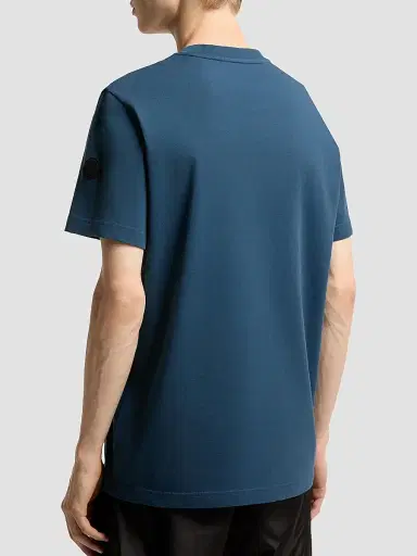 Moncler Men's Crewneck T-Shirt in Cotton - Ink Blue - Size XXXL | Thumbnail 3
