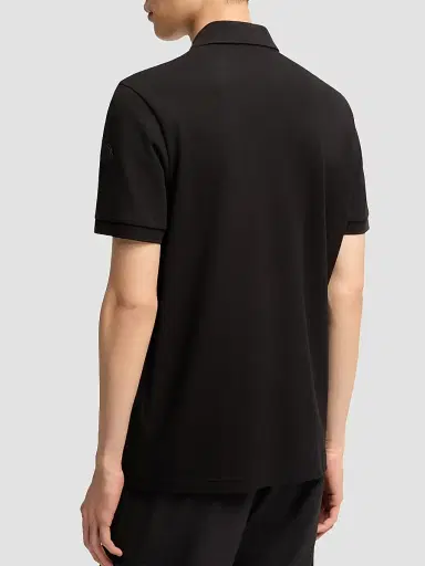 Moncler Men's Polo Shirt in Cotton Piquet - Black - Size Medium | Thumbnail 3 Moncler Men's Polo Shirt in Cotton Piquet - Black - Size Medium | Thumbnail 3