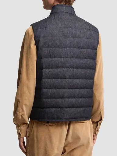 Moncler Men's Liorane Puffer Vest in Denim - Dark Blue - Size XXL | Thumbnail 3 Moncler Men's Liorane Puffer Vest in Denim - Dark Blue - Size XXL | Thumbnail 3