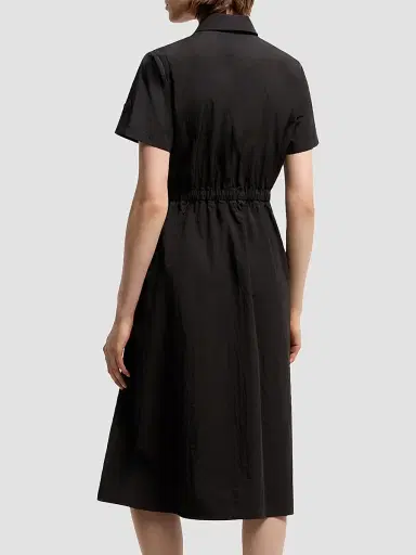 Moncler Women's Shirt Dress with Pleats - Black | Thumbnail 3