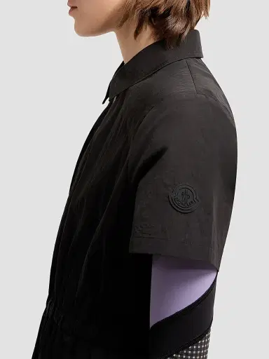 Moncler Women's Shirt Dress with Pleats - Black | Thumbnail 4