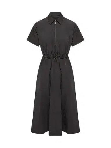 Moncler Women's Shirt Dress with Pleats - Black | Thumbnail 1