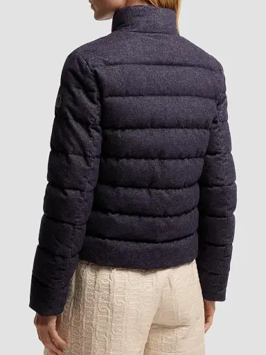 Moncler Women's Bessettez Puffer Coat in Cotton - Navy Blue | Thumbnail 3