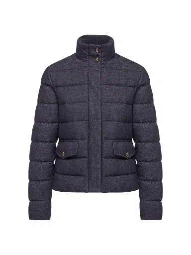 Moncler Women's Bessettez Puffer Coat in Cotton - Navy Blue | Thumbnail 1