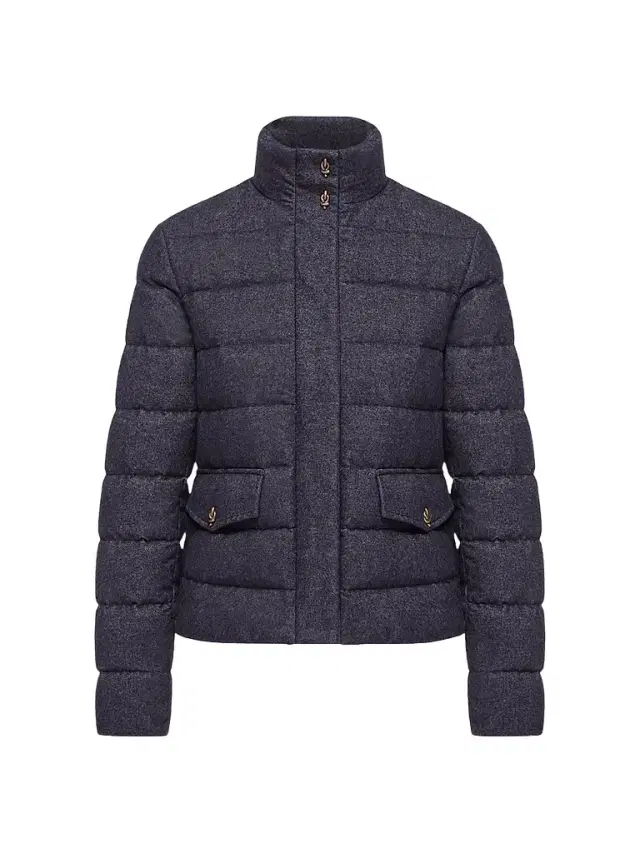 Moncler Women's Bessettez Puffer Coat in Cotton - Navy Blue