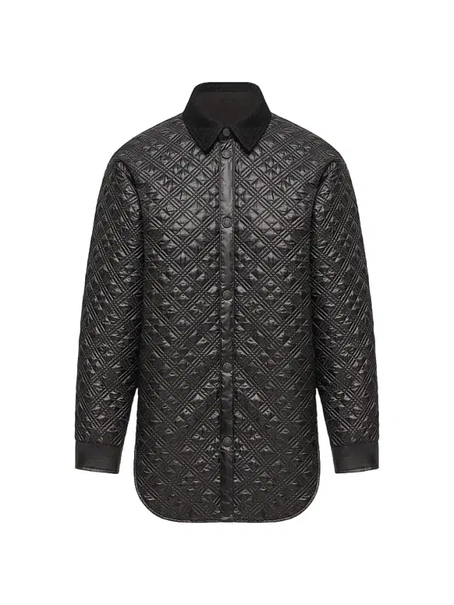 Moncler Women's Corduroy-Trimmed Down-Filled Shacket - Black