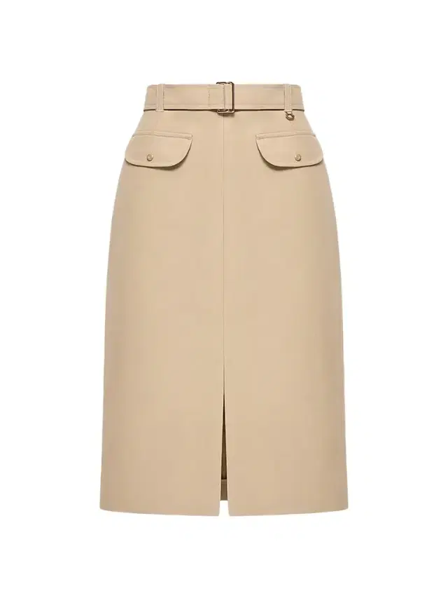 Women's Skirt in Cotton with Belt - Beige