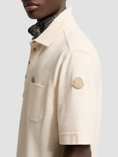 Moncler Men's Polo Shirt in Cotton - Ivory - Size XXL | Thumbnail 4