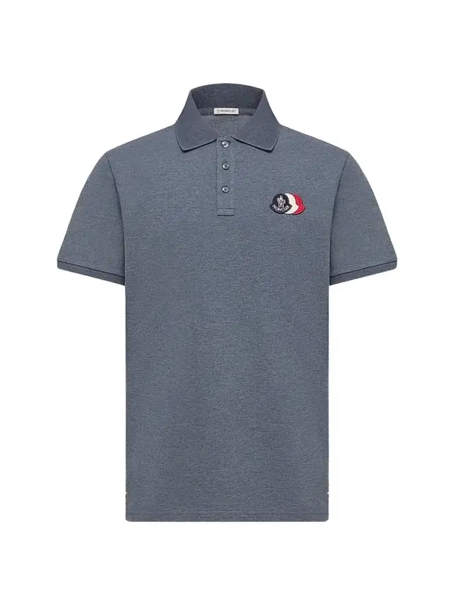 Moncler Men's Polo Shirt in Cotton Piquet - Dusty Blue