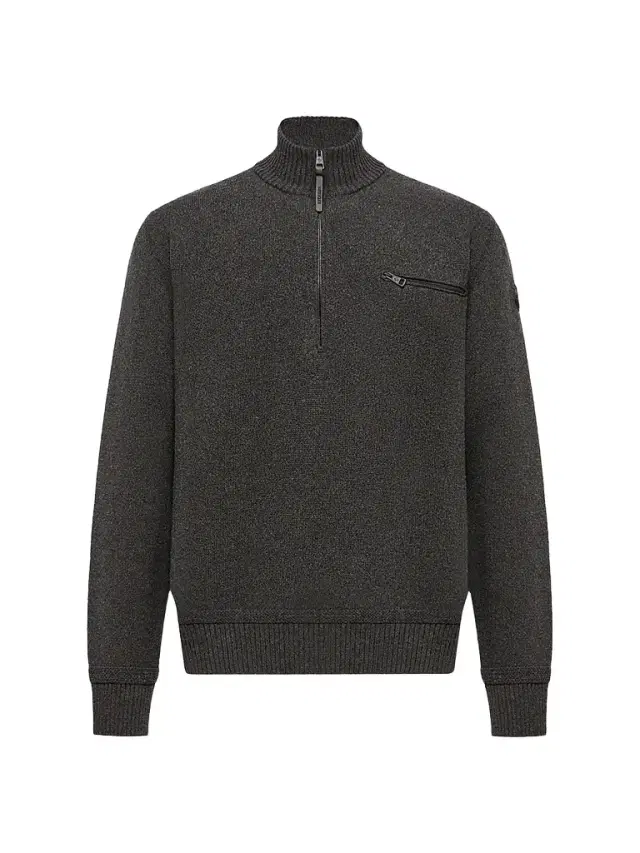 Moncler Men's Sweater in Wool and Cashmere Blend - Dark Gray