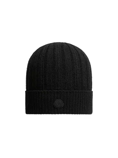 Moncler Women's Beanie in Wool - Black | Thumbnail 1