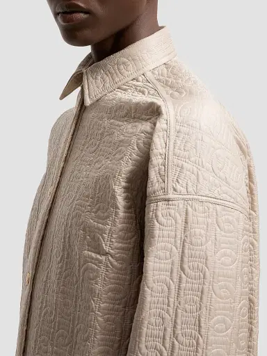 Moncler Women's Down-Filled Shacket - Light Beige - Size XL | Thumbnail 4 Moncler Women's Down-Filled Shacket - Light Beige - Size XL | Thumbnail 4