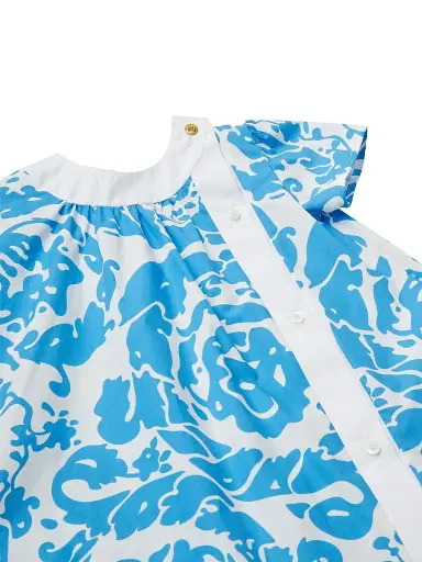 Versace Baby Girl's & Little Girl's Barocco-Print Cotton Poplin Dress - Azure Blue | Thumbnail 3 Versace Baby Girl's & Little Girl's Barocco-Print Cotton Poplin Dress - Azure Blue | Thumbnail 3