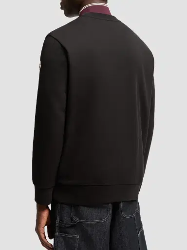 Moncler Men's Sweatshirt in Cotton - Black - Size XXXL | Thumbnail 3 Moncler Men's Sweatshirt in Cotton - Black - Size XXXL | Thumbnail 3