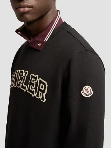 Moncler Men's Sweatshirt in Cotton - Black - Size XXXL | Thumbnail 4 Moncler Men's Sweatshirt in Cotton - Black - Size XXXL | Thumbnail 4