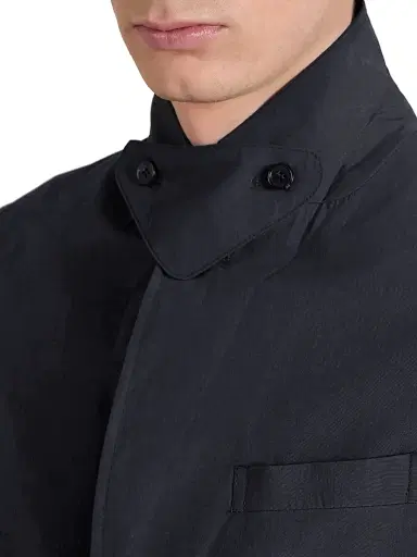 Slowear Men's Canvas Single-Breasted Blazer - Dark Blue | Thumbnail 4