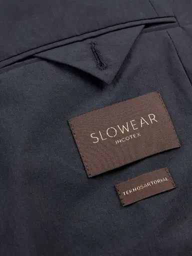 Slowear Men's Canvas Single-Breasted Blazer - Dark Blue | Thumbnail 6